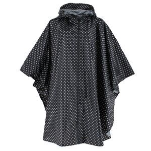 CTM Women's One Size Fits Most Polka Dot Rain Poncho with Zipper Pouch